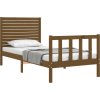 Rám postele s čelem Single masivní dřevo [3193174] (Barva medová hnědá)