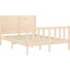 Rám postele s čelem Small Double masivní dřevo [3193176] (Barva Přírodní)