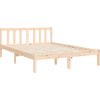 Rám postele s čelem Small Double masivní dřevo [3193176] (Barva Přírodní)