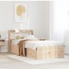Rám postele s čelem 100 x 200 cm masivní borové dřevo [3307091] (Barva Voskově hnědá)