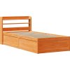 Rám postele s čelem 75 x 190 cm masivní borovice [3307109] (Barva Voskově hnědá)