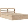 Rám postele s čelem 135 x 190 cm masivní borovice [3307100] (Barva Voskově hnědá)