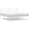 Kovový rám postele s čelem 183 x 213 cm [355713] (Barva Bílá)