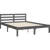 Rám postele s čelem 140 x 190 cm masivní dřevo [3194035] (Barva Černá)