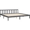 Rám postele s čelem 200 x 200 cm masivní dřevo [3193230] (Barva Černá)