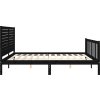 Rám postele s čelem 200 x 200 cm masivní dřevo [3193230] (Barva Černá)
