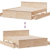 Postel bez matrace s čelem 200 x 200 cm borovice [3308753] (Barva Přírodní)