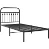 Kovový rám postele s čelem 90 x 190 cm [376592] (Barva Černá)