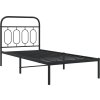 Kovový rám postele s čelem 80 x 200 cm [377108] (Barva Černá)