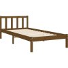 Rám postele s čelem Single masivní dřevo [3193239] (Barva medová hnědá)
