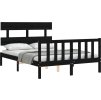 Rám postele s čelem Small Double masivní dřevo [3193245] (Barva Černá)