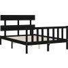 Rám postele s čelem Small Double masivní dřevo [3193245] (Barva Černá)