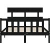 Rám postele s čelem Small Double masivní dřevo [3193245] (Barva Černá)