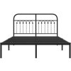 Kovový rám postele s čelem 140 x 190 cm [376600] (Barva Černá)