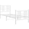 Kovový rám postele s hlavovým a nožním čelem 80 x 200 cm [376382] (Barva Bílá)