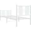 Kovový rám postele s hlavovým a nožním čelem 80 x 200 cm [376382] (Barva Bílá)
