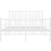 Kovový rám postele s hlavovým a nožním čelem 120 x 200 cm [376389] (Barva Bílá)