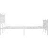 Kovový rám postele s hlavovým a nožním čelem 120 x 200 cm [376389] (Barva Bílá)