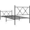 Kovový rám postele s hlavovým a nožním čelem 90 x 190 cm [376561] (Barva Bílá)