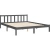 Rám postele s čelem 160 x 200 cm masivní dřevo [3193285] (Barva Černá)
