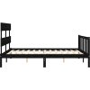 Rám postele s čelem 160 x 200 cm masivní dřevo [3193285] (Barva Černá)