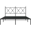 Kovový rám postele s čelem 140 x 200 cm [376503] (Barva Černá)