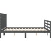 Rám postele s čelem 160 x 200 cm masivní dřevo [3194648] (Barva Šedá)
