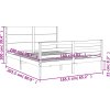 Rám postele s čelem 160 x 200 cm masivní dřevo [3194648] (Barva Šedá)