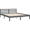 Rám postele s čelem 160 x 200 cm masivní dřevo [3194193] (Barva Šedá)