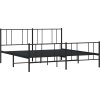 Kovový rám postele s hlavovým a nožním čelem 183 x 213 cm [352503] (Barva Černá)
