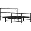 Kovový rám postele s hlavovým a nožním čelem 160 x 200 cm [352340] (Barva Černá)