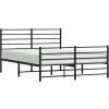 Kovový rám postele s hlavovým a nožním čelem 160 x 200 cm [352340] (Barva Černá)