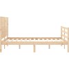 Rám postele s čelem 140 x 200 cm masivní dřevo [3195027] (Barva Bílá)