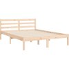 Rám postele s čelem 140 x 200 cm masivní dřevo [3195027] (Barva Bílá)