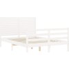 Rám postele s čelem 140 x 200 cm masivní dřevo [3195027] (Barva Bílá)