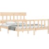 Rám postele s čelem King Size masivní dřevo [3193342] (Barva Bílá)