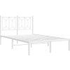 Kovový rám postele s čelem 120 x 200 cm [376175] (Barva Bílá)