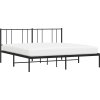 Kovový rám postele s čelem 200 x 200 cm [352487] (Barva Černá)
