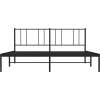 Kovový rám postele s čelem 200 x 200 cm [352487] (Barva Černá)