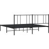 Kovový rám postele s čelem 200 x 200 cm [352487] (Barva Černá)