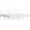 Kovový rám postele s hlavovým a nožním čelem 193 x 203 cm [352392] (Barva Bílá)