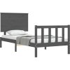 Rám postele s čelem Single masivní dřevo [3193368] (Barva Šedá)