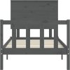 Rám postele s čelem Single masivní dřevo [3193368] (Barva Šedá)