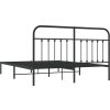 Kovový rám postele s čelem 160 x 200 cm [352581] (Barva Černá)