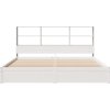 Postel s knihovnou bez matrace 180x200 cm masivní borovice [3322400] (Barva Bílá)