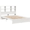 Postel s knihovnou bez matrace 160x200 cm masivní borovice [3322398] (Barva Bílá)