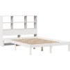 Postel s knihovnou bez matrace 140x200 cm masivní borovice [3321588] (Barva Bílá)