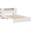 Postel s knihovnou bez matrace 120x200 cm masivní borovice [3322358] (Barva Bílá)
