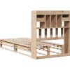 Postel s knihovnou bez matrace 100x200 cm masivní borovice [3323954] (Barva Bílá)