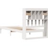Postel s knihovnou bez matrace 90x200 cm masivní borovice [3321621] (Barva Bílá)